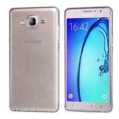 Silikon Schutzhülle Ultra Dünn Tasche Durchsichtig Transparent T03 für Samsung Galaxy On7 G600FY Grau