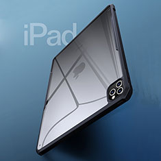 Silikon Schutzhülle Ultra Dünn Tasche Durchsichtig Transparent T04 für Apple iPad Pro 12.9 (2020) Schwarz