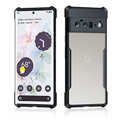 Silikon Schutzhülle Ultra Dünn Tasche Durchsichtig Transparent T04 für Google Pixel 6 Pro 5G Schwarz