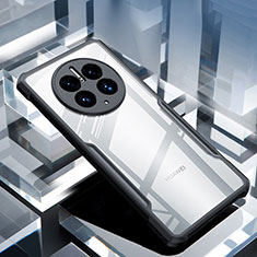 Silikon Schutzhülle Ultra Dünn Tasche Durchsichtig Transparent T04 für Huawei Mate 50 Schwarz
