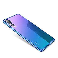 Silikon Schutzhülle Ultra Dünn Tasche Durchsichtig Transparent T04 für Huawei P20 Blau