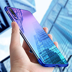Silikon Schutzhülle Ultra Dünn Tasche Durchsichtig Transparent T04 für Huawei P20 Pro Blau