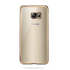 Silikon Schutzhülle Ultra Dünn Tasche Durchsichtig Transparent T04 für Samsung Galaxy S6 Duos SM-G920F G9200 Gold