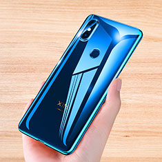 Silikon Schutzhülle Ultra Dünn Tasche Durchsichtig Transparent T04 für Xiaomi Mi Mix 3 Blau