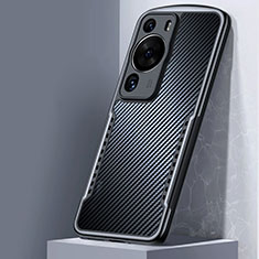 Silikon Schutzhülle Ultra Dünn Tasche Durchsichtig Transparent T05 für Huawei P60 Pro Schwarz