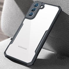 Silikon Schutzhülle Ultra Dünn Tasche Durchsichtig Transparent T05 für Samsung Galaxy S21 5G Schwarz