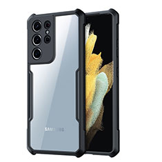 Silikon Schutzhülle Ultra Dünn Tasche Durchsichtig Transparent T05 für Samsung Galaxy S23 Ultra 5G Schwarz
