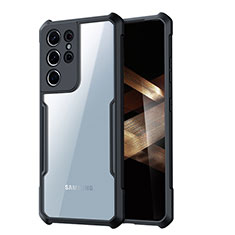 Silikon Schutzhülle Ultra Dünn Tasche Durchsichtig Transparent T05 für Samsung Galaxy S24 Ultra 5G Schwarz