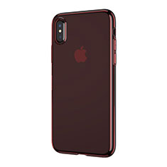 Silikon Schutzhülle Ultra Dünn Tasche Durchsichtig Transparent T06 für Apple iPhone Xs Max Rot