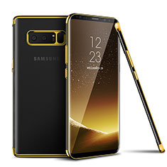 Silikon Schutzhülle Ultra Dünn Tasche Durchsichtig Transparent T06 für Samsung Galaxy Note 8 Duos N950F Gold