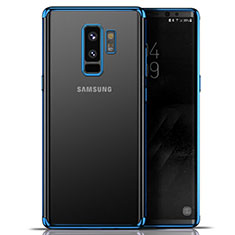 Silikon Schutzhülle Ultra Dünn Tasche Durchsichtig Transparent T06 für Samsung Galaxy S9 Plus Blau