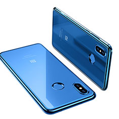 Silikon Schutzhülle Ultra Dünn Tasche Durchsichtig Transparent T06 für Xiaomi Mi 8 Blau