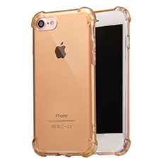 Silikon Schutzhülle Ultra Dünn Tasche Durchsichtig Transparent T07 für Apple iPhone 7 Gold