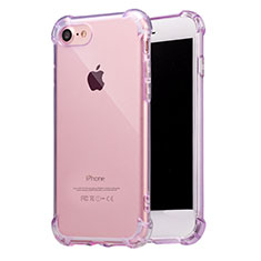 Silikon Schutzhülle Ultra Dünn Tasche Durchsichtig Transparent T07 für Apple iPhone 7 Violett