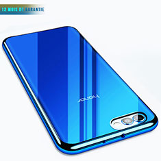 Silikon Schutzhülle Ultra Dünn Tasche Durchsichtig Transparent T07 für Huawei Honor V10 Blau