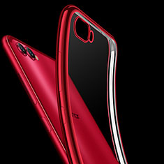 Silikon Schutzhülle Ultra Dünn Tasche Durchsichtig Transparent T07 für Huawei Honor V10 Rot
