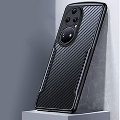 Silikon Schutzhülle Ultra Dünn Tasche Durchsichtig Transparent T07 für Huawei P50 Pro Schwarz