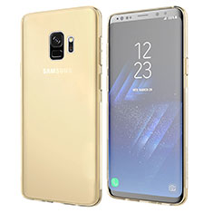 Silikon Schutzhülle Ultra Dünn Tasche Durchsichtig Transparent T07 für Samsung Galaxy S9 Gold