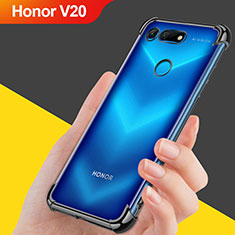 Silikon Schutzhülle Ultra Dünn Tasche Durchsichtig Transparent T08 für Huawei Honor View 20 Schwarz