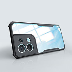 Silikon Schutzhülle Ultra Dünn Tasche Durchsichtig Transparent T08 für Oppo Reno9 5G Schwarz