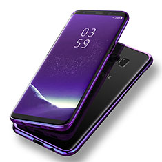 Silikon Schutzhülle Ultra Dünn Tasche Durchsichtig Transparent T08 für Samsung Galaxy S8 Plus Violett