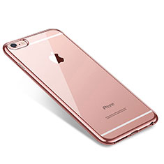 Silikon Schutzhülle Ultra Dünn Tasche Durchsichtig Transparent T09 für Apple iPhone 6 Plus Rosegold