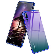 Silikon Schutzhülle Ultra Dünn Tasche Durchsichtig Transparent T10 für Huawei P20 Pro Blau