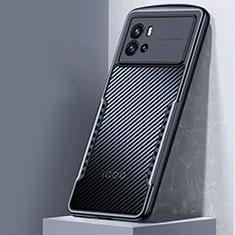 Silikon Schutzhülle Ultra Dünn Tasche Durchsichtig Transparent T10 für Vivo iQOO 9 5G Schwarz