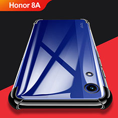 Silikon Schutzhülle Ultra Dünn Tasche Durchsichtig Transparent T11 für Huawei Honor 8A Schwarz
