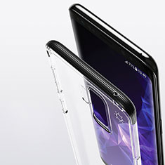 Silikon Schutzhülle Ultra Dünn Tasche Durchsichtig Transparent T11 für Samsung Galaxy S9 Plus Schwarz