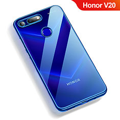 Silikon Schutzhülle Ultra Dünn Tasche Durchsichtig Transparent T12 für Huawei Honor V20 Blau