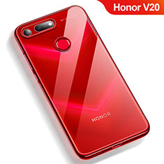 Silikon Schutzhülle Ultra Dünn Tasche Durchsichtig Transparent T12 für Huawei Honor V20 Rot