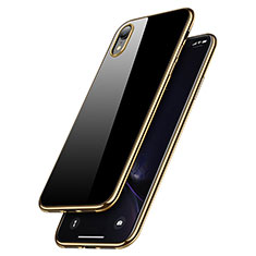 Silikon Schutzhülle Ultra Dünn Tasche Durchsichtig Transparent T15 für Apple iPhone XR Gold