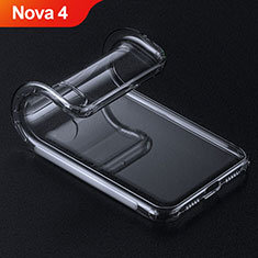 Silikon Schutzhülle Ultra Dünn Tasche Durchsichtig Transparent T15 für Huawei Nova 4 Rot