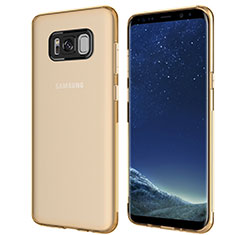 Silikon Schutzhülle Ultra Dünn Tasche Durchsichtig Transparent T15 für Samsung Galaxy S8 Gold