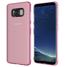 Silikon Schutzhülle Ultra Dünn Tasche Durchsichtig Transparent T15 für Samsung Galaxy S8 Rosa