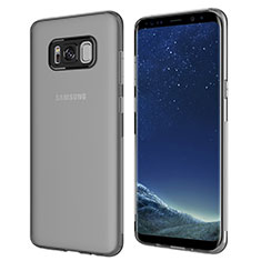 Silikon Schutzhülle Ultra Dünn Tasche Durchsichtig Transparent T15 für Samsung Galaxy S8 Schwarz