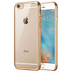 Silikon Schutzhülle Ultra Dünn Tasche Durchsichtig Transparent T16 für Apple iPhone 6 Gold