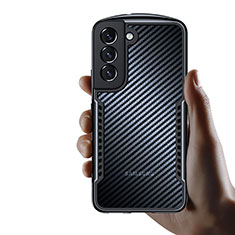 Silikon Schutzhülle Ultra Dünn Tasche Durchsichtig Transparent T16 für Samsung Galaxy S22 5G Schwarz