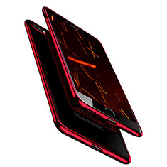 Silikon Schutzhülle Ultra Dünn Tasche Durchsichtig Transparent T18 für Apple iPhone 8 Rot