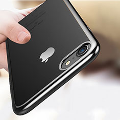Silikon Schutzhülle Ultra Dünn Tasche Durchsichtig Transparent T18 für Apple iPhone 8 Schwarz