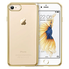 Silikon Schutzhülle Ultra Dünn Tasche Durchsichtig Transparent T18 für Apple iPhone SE (2020) Gold