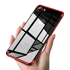 Silikon Schutzhülle Ultra Dünn Tasche Durchsichtig Transparent T19 für Apple iPhone SE (2020) Rot