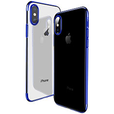 Silikon Schutzhülle Ultra Dünn Tasche Durchsichtig Transparent T19 für Apple iPhone Xs Max Blau