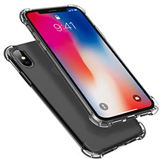 Silikon Schutzhülle Ultra Dünn Tasche Durchsichtig Transparent U01 für Apple iPhone Xs Max Grau