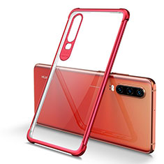 Silikon Schutzhülle Ultra Dünn Tasche Durchsichtig Transparent U01 für Huawei P30 Rot