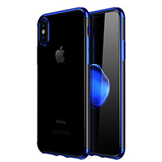 Silikon Schutzhülle Ultra Dünn Tasche Durchsichtig Transparent V02 für Apple iPhone Xs Max Blau