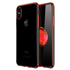 Silikon Schutzhülle Ultra Dünn Tasche Durchsichtig Transparent V02 für Apple iPhone Xs Max Rot