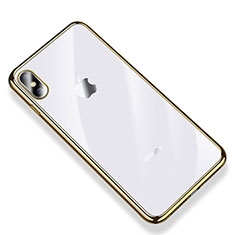 Silikon Schutzhülle Ultra Dünn Tasche Durchsichtig Transparent V03 für Apple iPhone Xs Max Gold