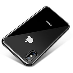 Silikon Schutzhülle Ultra Dünn Tasche Durchsichtig Transparent V04 für Apple iPhone X Schwarz